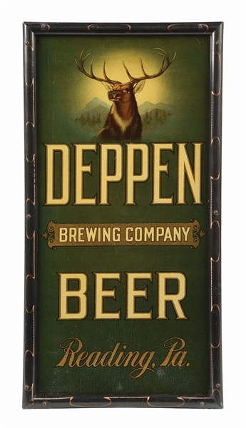 DEPPEN BREWING CO. REVERSE GLASS CORNER SIGN