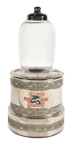 ALLENS RED TAME CHERRY SODA FOUNTAIN DISPENSER