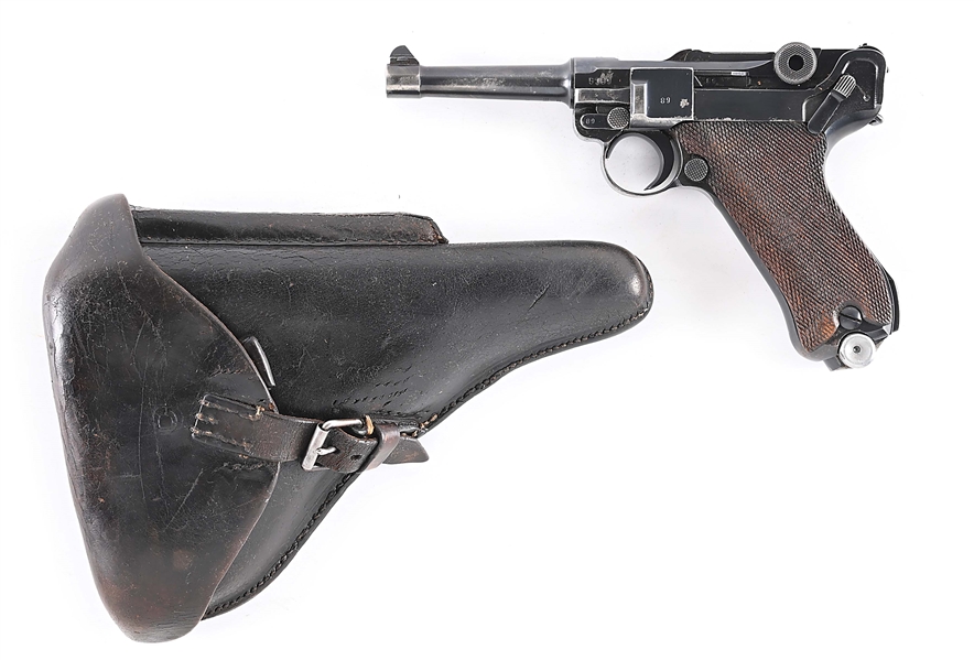 (C) MAUSER 42 CODE 1940 DATE P.08 LUGER SEMI-AUTOMATIC PISTOL WITH 7 MAGAZINES, HOLSTER.