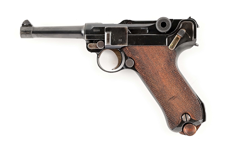 (C) 1916 DWM P.08 LUGER SEMI AUTOMATIC PISTOL.