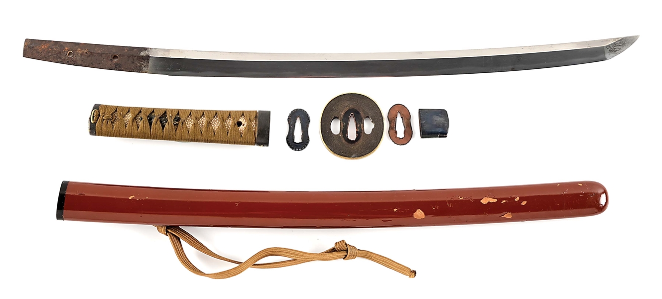 A SIGNED WAKIZASHI IN KOSHIRAE.