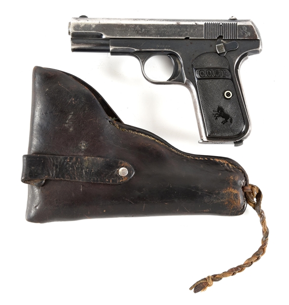 (C) COLT 1908 POCKET HAMMERLESS .380 SEMI AUTOMATIC PISTOL.