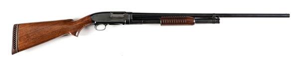 (C) WINCHESTER MODEL 12 SLIDE ACTION SHOTGUN.