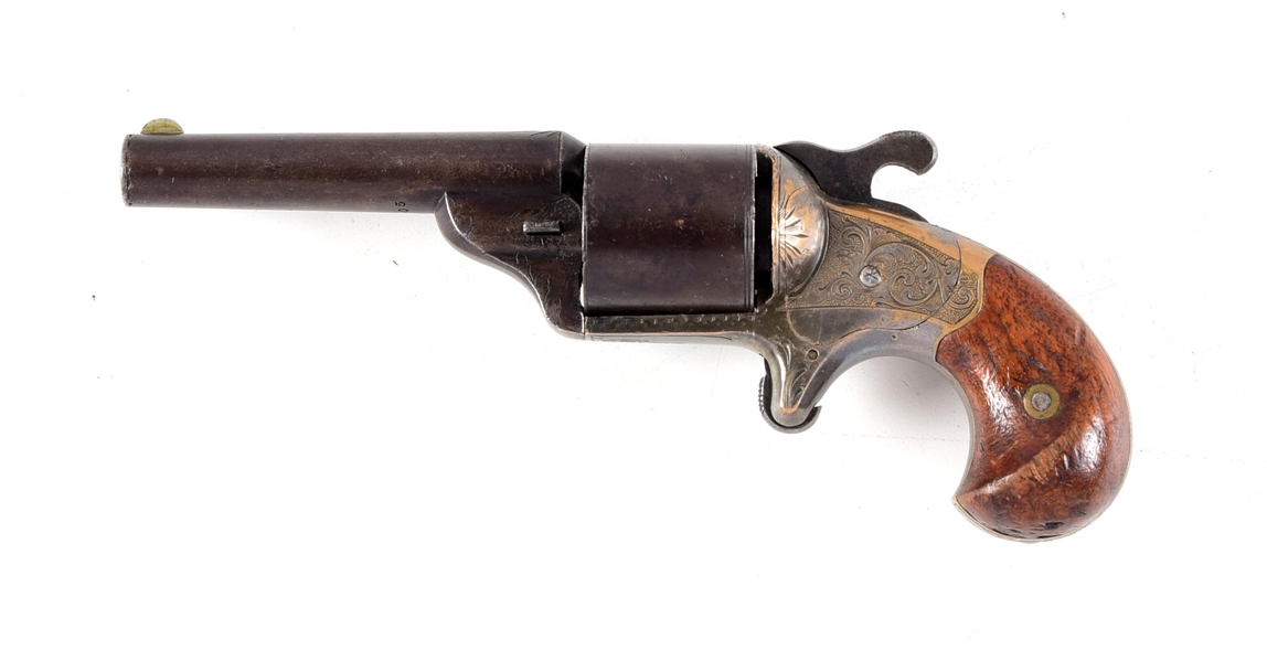 (A) MOORES FRONT LOADING TEAT FIRE SINGLE ACTION REVOLVER.