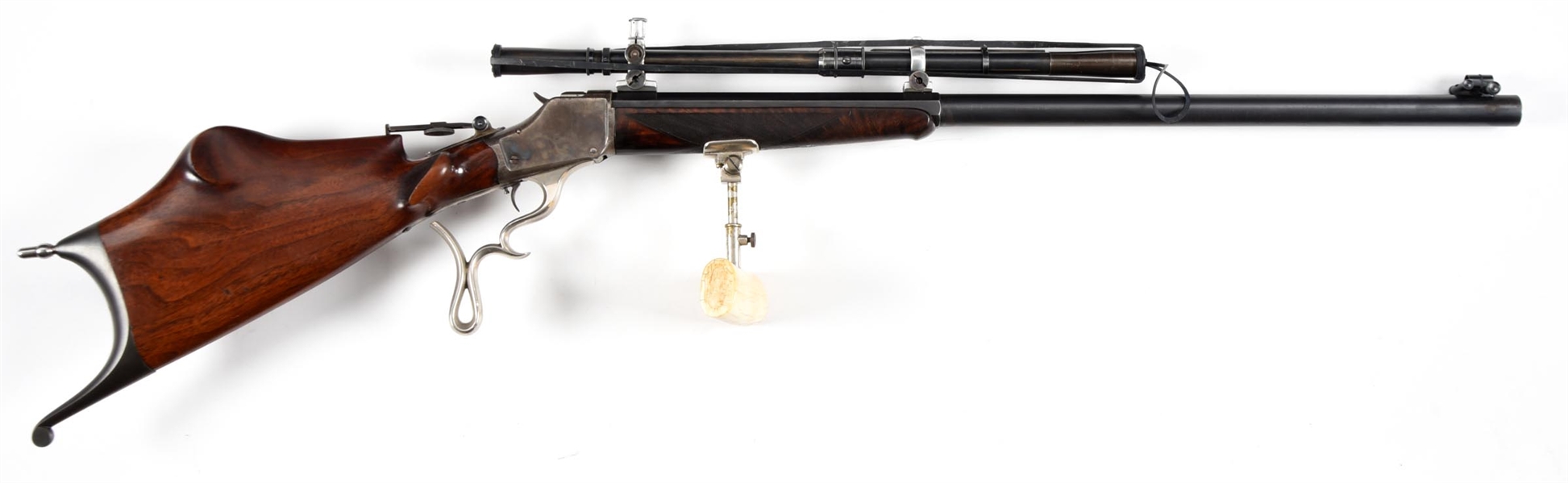 (A) DELUXE WINCHESTER MODEL 1885 HIGH WALL SCHUETZEN SINGLE SHOT RIFLE.