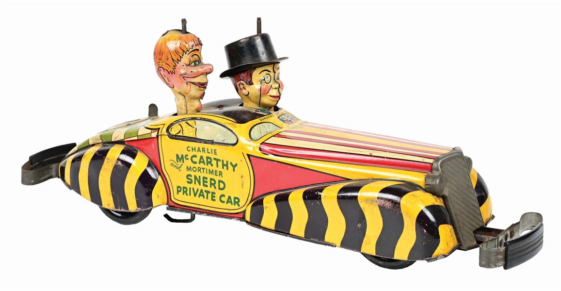 MARX TIN LITHO WIND-UP CHARLIE MCCARTHY & MORTIMER SNERD PRIVATE CAR