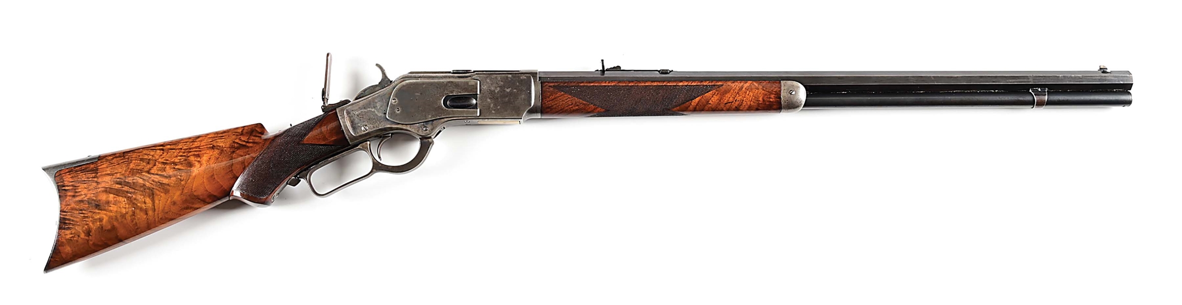 (A) DELUXE WINCHESTER 1873 LEVER ACTION RIFLE WITH CODY LETTER.