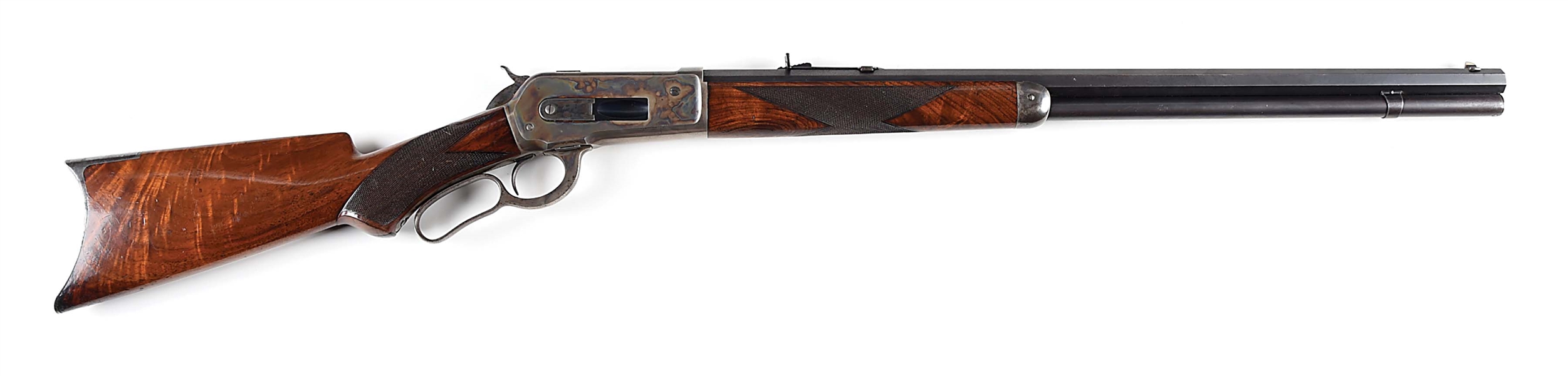 (A) FINE DELUXE WINCHESTER MODEL 1886 LEVER ACTION RIFLE WITH CODY LETTER. 