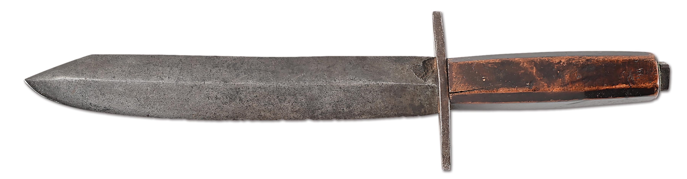 CIVIL WAR ERA BOWIE KNIFE WITH CHECKERED GRIP.