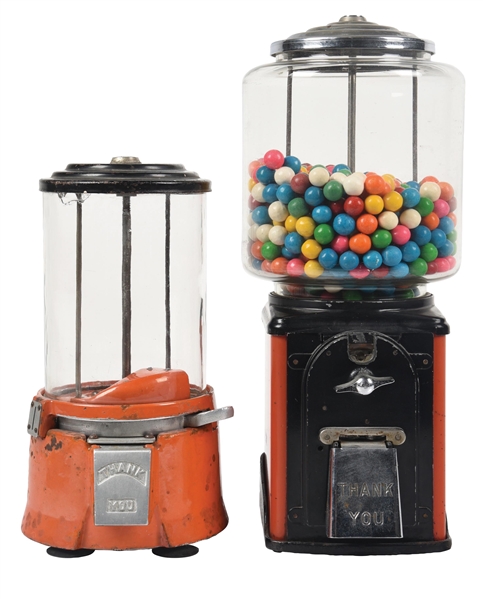 COLLECTION OF 2 1¢ TOPPER BALL GUM & VICTOR SPECIAL DELUX VENDING MACHINES