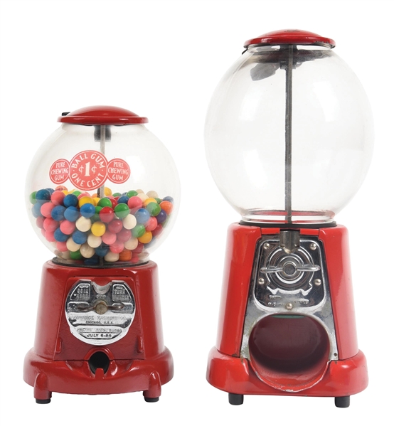 COLLECTION OF 2 ADVANCE GUMBALL AND PEANUT VENDING MACHINES