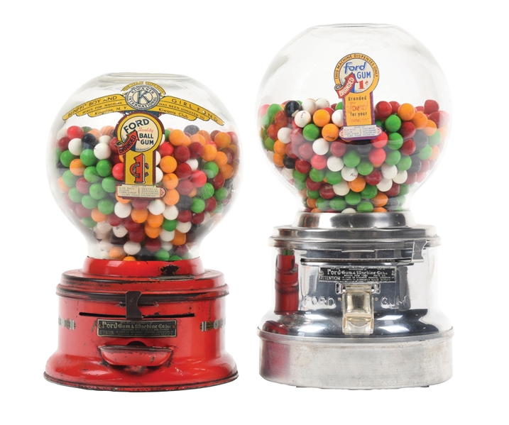 COLLECTION OF 2 1¢ FORD GUMBALL VENDING MACHINES