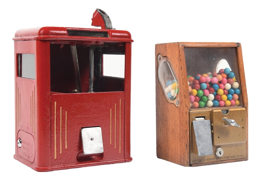 COLLECTION OF 2 1¢ CALVERT & VICTOR BABY GRAND VENDING MACHINES