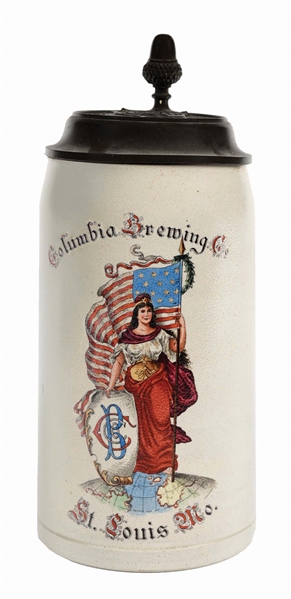 COLUMBIA BREWING CO. USA FLAG SCENE STEIN