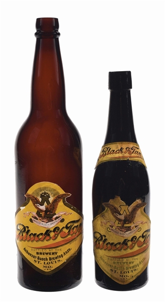 PAIR OF ANHEUSER-BUSCH BLACK & TAN PORTER LABELED BOTTLES