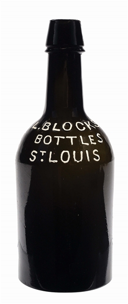 L. BLOCKS BOTTLES EMBOSSED RAISED LETTER BOTTLE