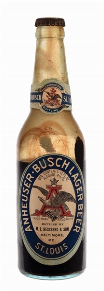 ANHEUSER-BUSCH LAGER BEER LABELED BOTTLE