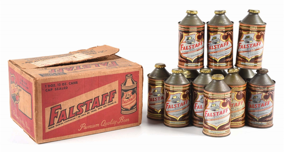 12-PACK CASE OF FALSTAFF CONE TOPS 