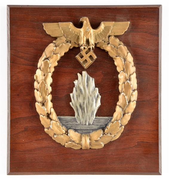 GERMAN WWII MINESWEEPER BADGE PLAQUE.