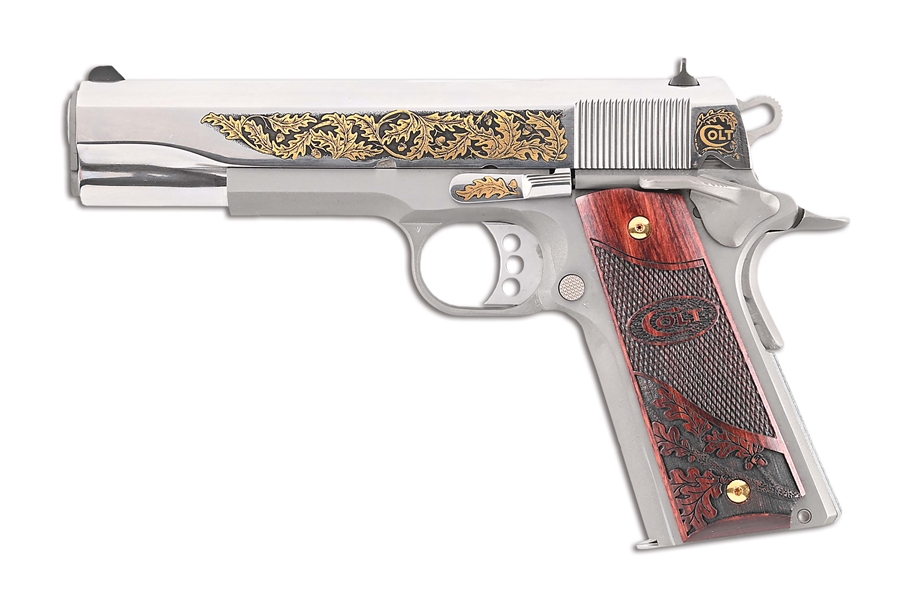 (M) GOLD ETCHED COLT CUSTOM 1911 A1 SEMI AUTO PISTOL