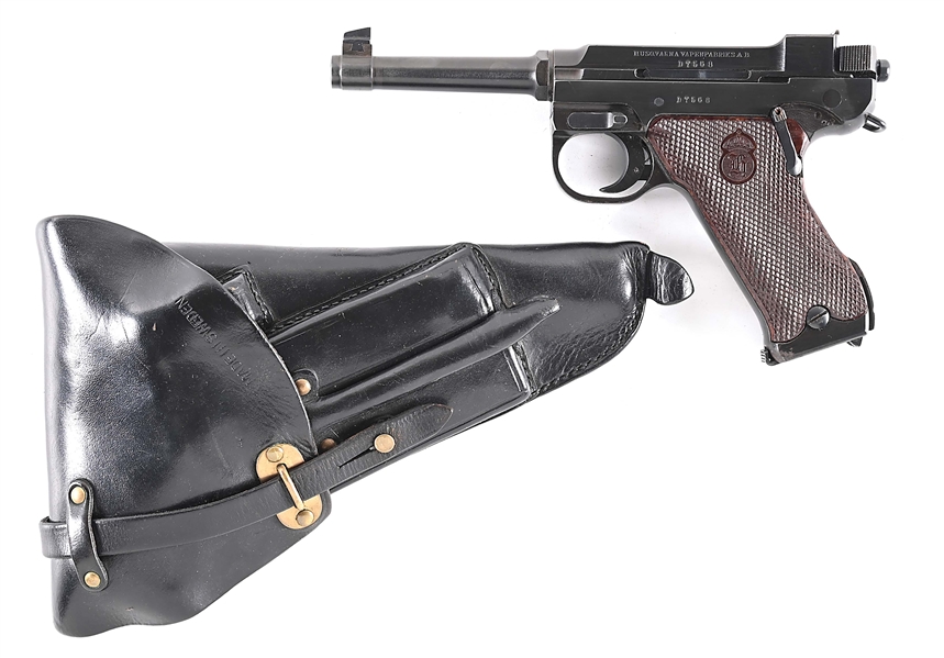 (C) SWEDISH HUSQVARNA LAHTI M40 9MM SEMI-AUTOMATIC PISTOL WITH HOLSTER 