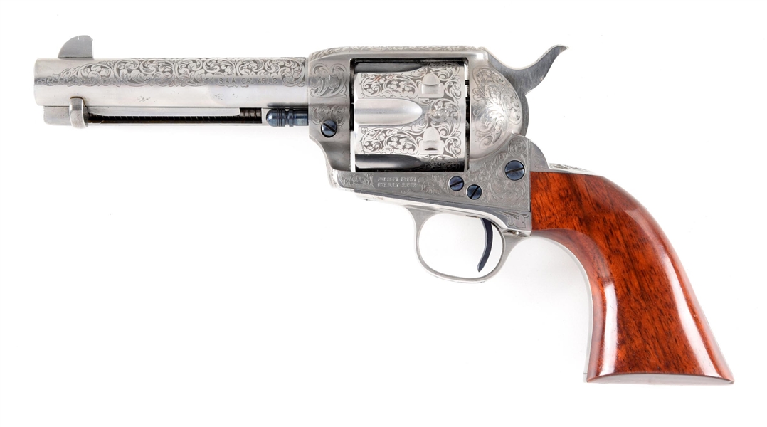 (M) ENGRAVED TAYLORS & CO. SINGLE ACTION REVOLVER.