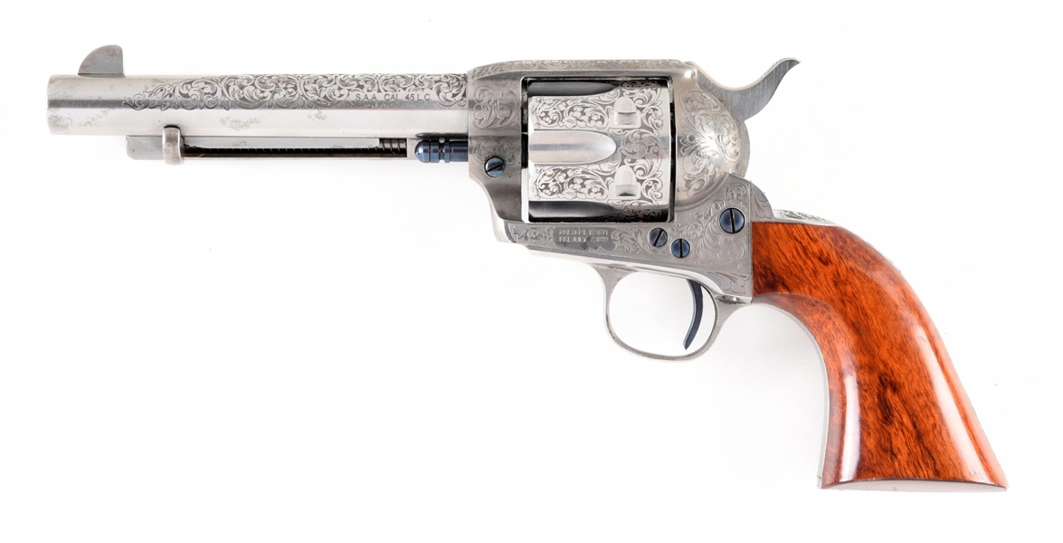 (M) ENGRAVED TAYLORS & CO. SINGLE ACTION REVOLVER.