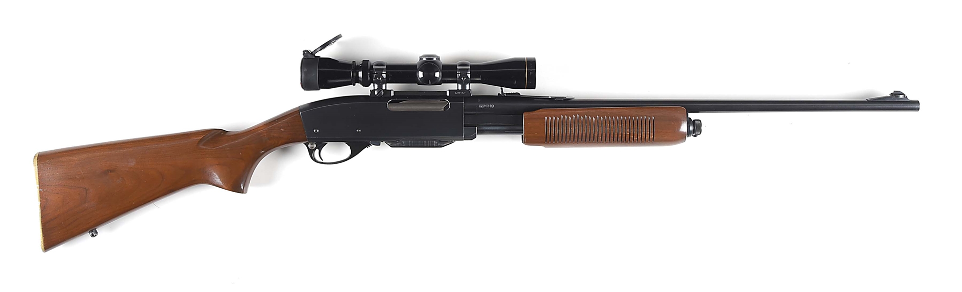 (C) REMINGTON MODEL 760 GAMEMASTER SLIDE ACTION RIFLE WITH LEUPOLD SCOPE.