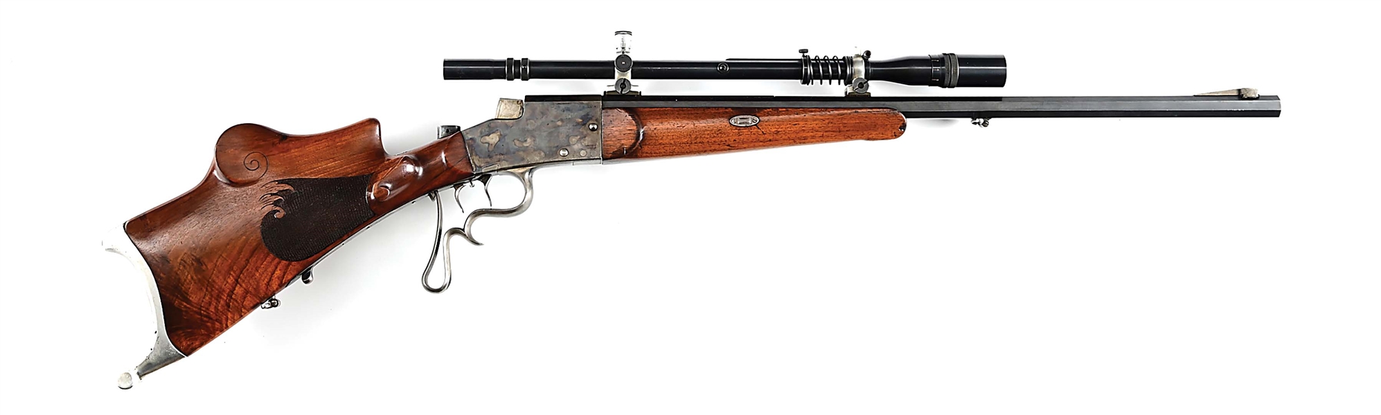 (A) GERMAN SINGLE SHOT SCHUETZEN RIFLE