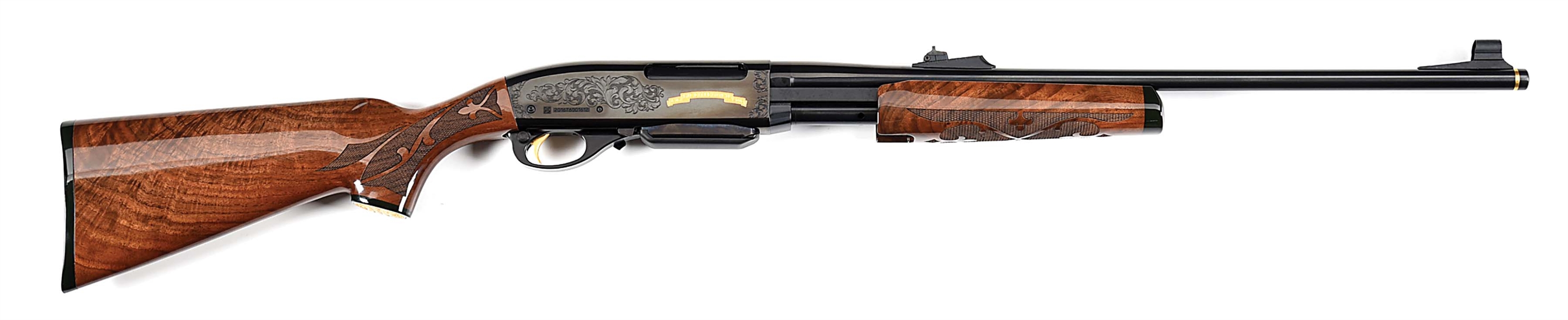 (M) REMINGTON 7600 200TH ANNIVERSARY SLIDE ACTION RIFLE.