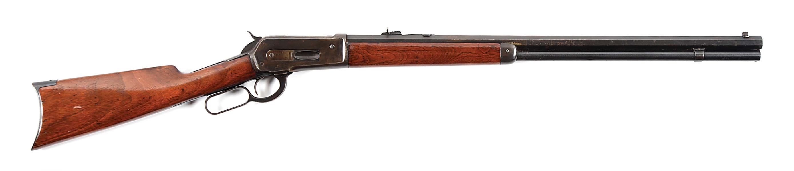 (A) WINCHESTER MODEL 1886 LEVER ACTION RIFLE (1897).