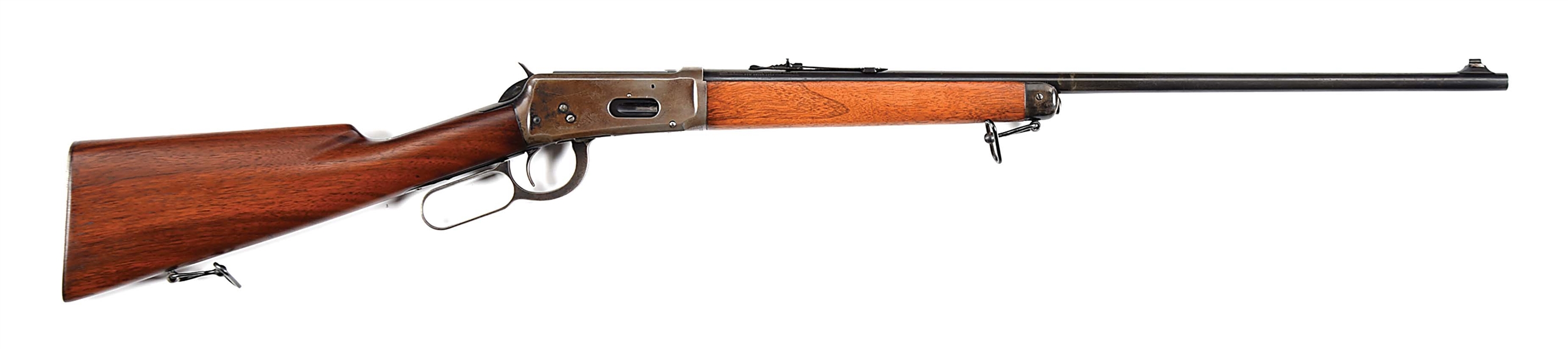 (C) SOLID FRAME WINCHESTER MODEL 55 LEVER ACTION RIFLE.