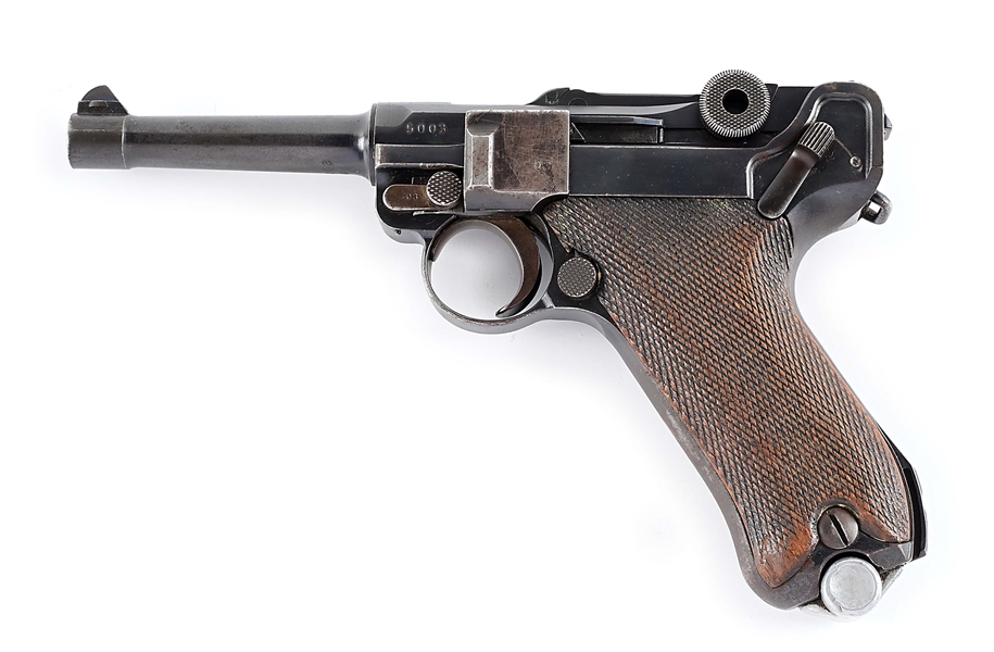 (C) 1916 DWM P08 LUGER SEMI AUTOMATIC PISTOL.