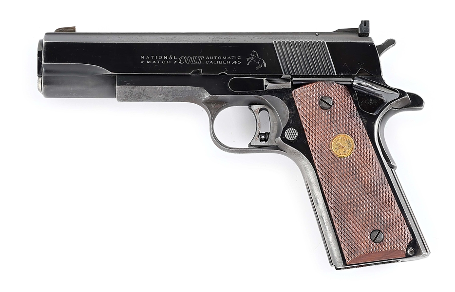 (C) COLT NATIONAL MATCH 1911 SEMI AUTOMATIC PISTOL (1960).