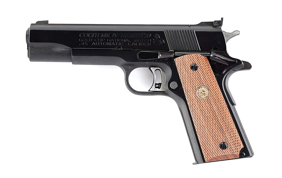 (C) COLT MK IV SERIES 70 GOLD CUP NATIONAL MATCH 1911A1 .45 ACP SEMI-AUTOMATIC PISTOL (1972).