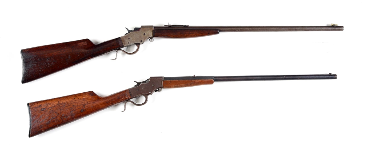 (C) LOT OF 2: STEVENS FAVORITE SINGLE SHOT RIFLES.