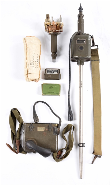 US WWII POGO STICK RADIO TRANSMITTER WITH ACCESSORIES.