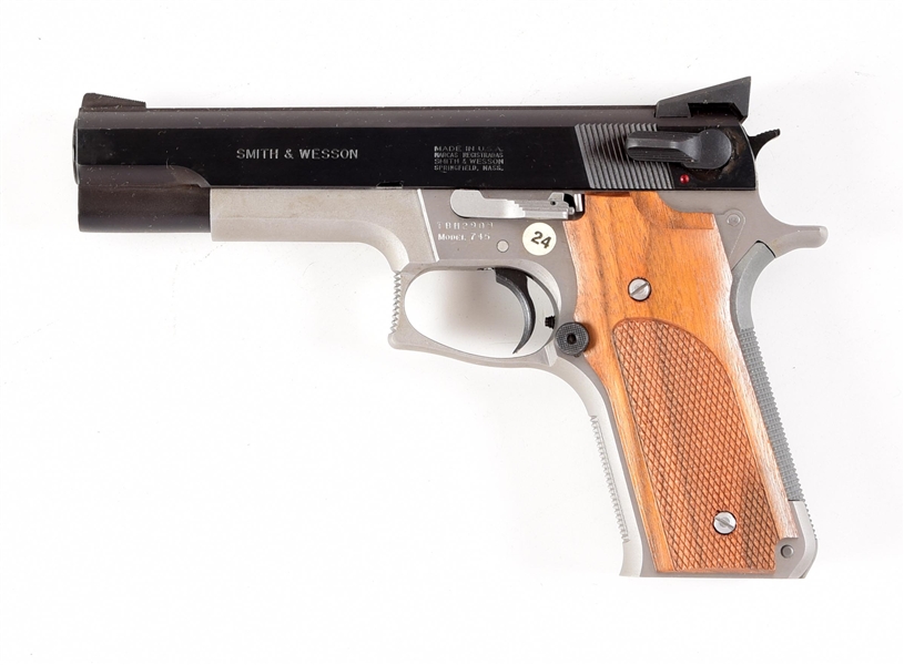 (M) SMITH & WESSON MODEL 745 SEMI AUTOMATIC PISTOL.