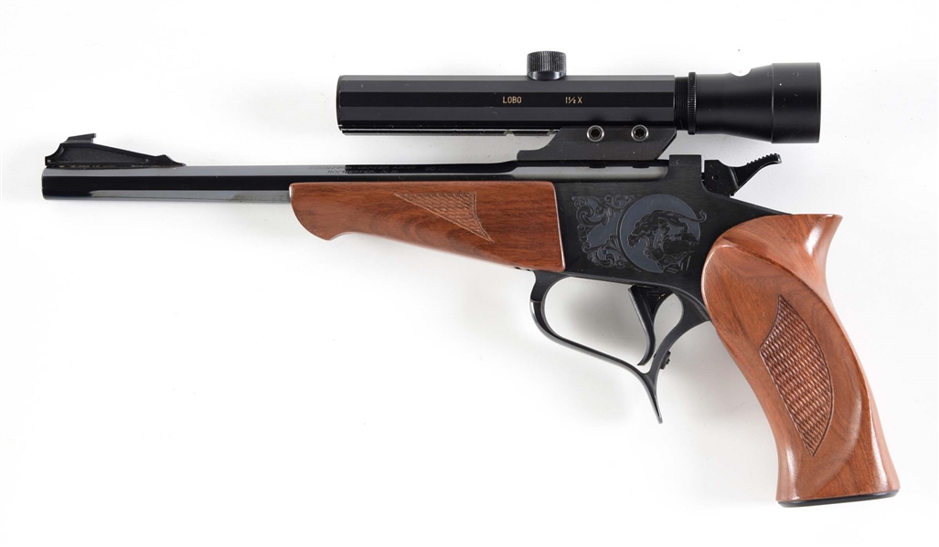 (C) THOMPSON CENTER CONTENDER SINGLE SHOT PISTOL IN .30 CARBINE.