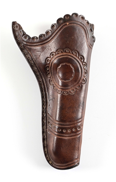 SMALL BROWN LEATHER STAMPED HOLSTER. 