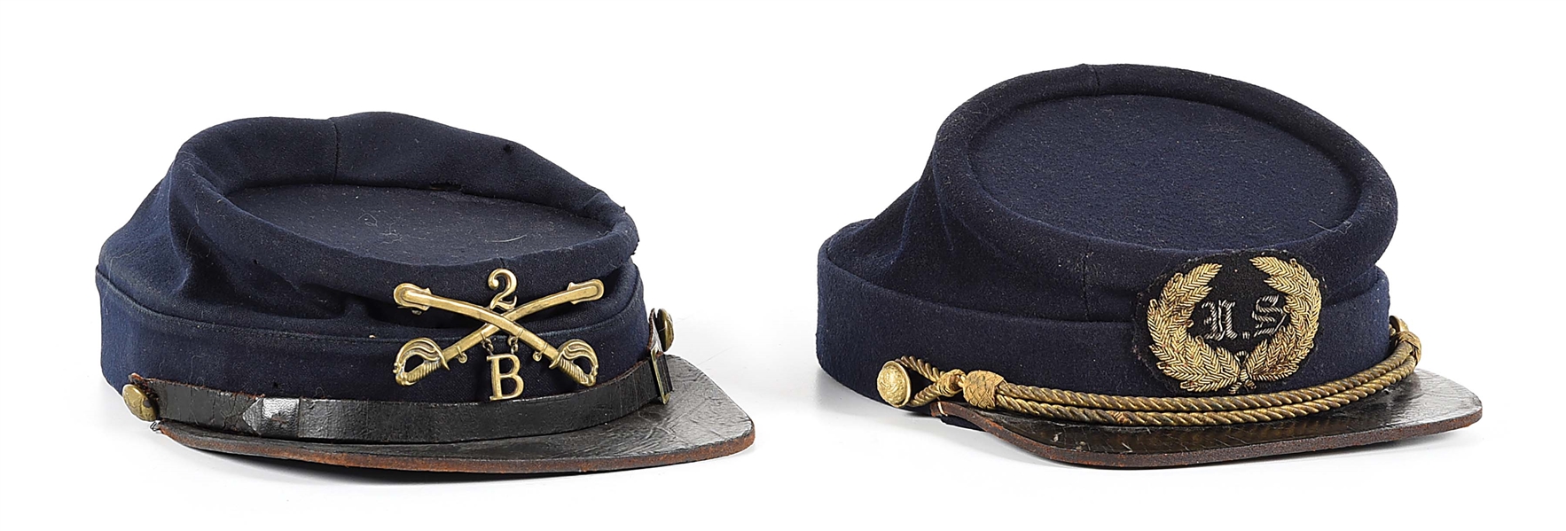 LOT OF 2: US INDIAN WARS STAFF OFFICER AND ENLISTED KEPI.