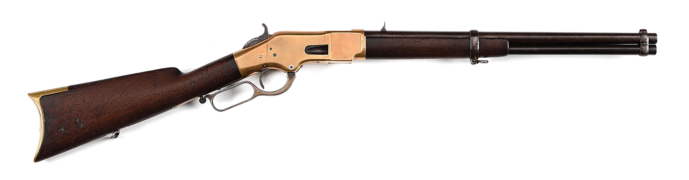 (A) WINCHESTER MODEL 1866 LEVER ACTION SHORT CARBINE.