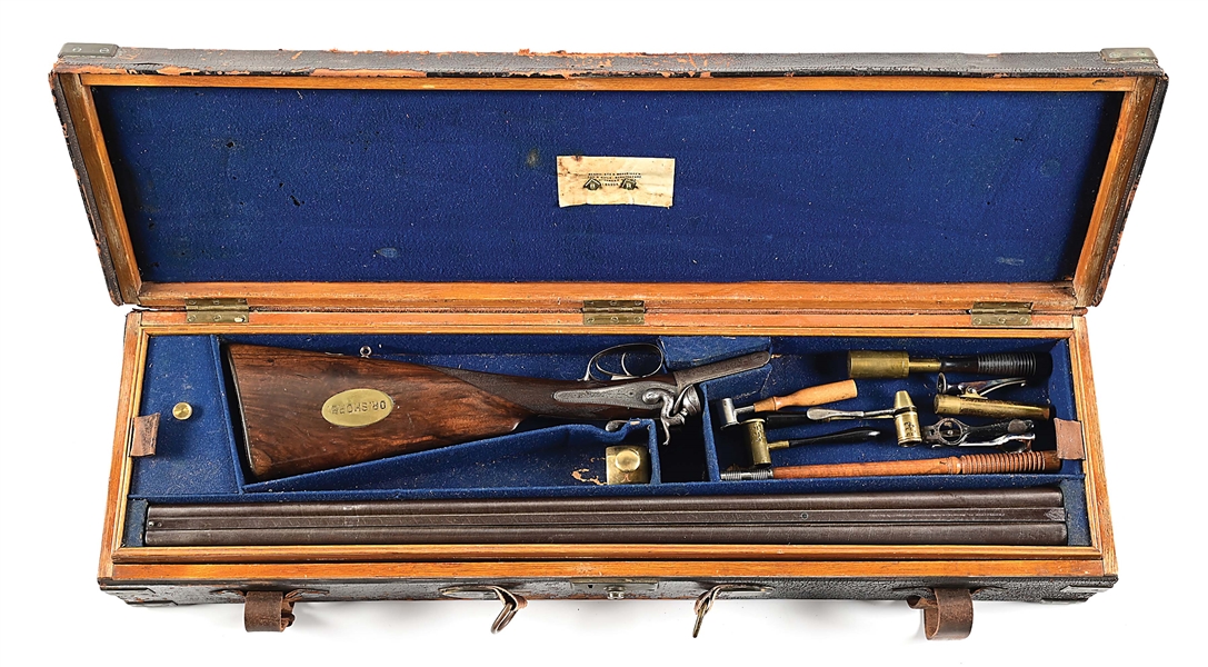 (A) GYE & MONCRIEFF DOUBLE RIFLE IN .577-500, WITH AN EXTRA SET OF 12 GAUGE BARRELS IN A WELL APPOINTED CASE WITH A PLETHORA OF ACCESSORIES