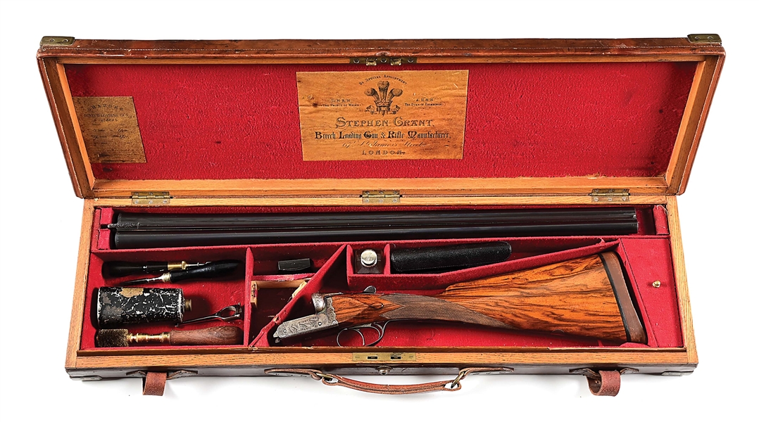 (C) ROWLAND WATSON BLE 12 BORE SIDE BY SIDE SHOTGUN WITH CASE.