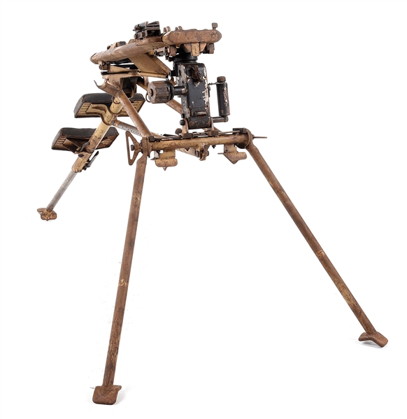 ORIGINAL TROPICAL TAN PAINTED GERMAN WW 2 MG-42 MACHINE GUN LAFETTE TRIPOD WITH REPLACED ELEVATION MECHANISM.