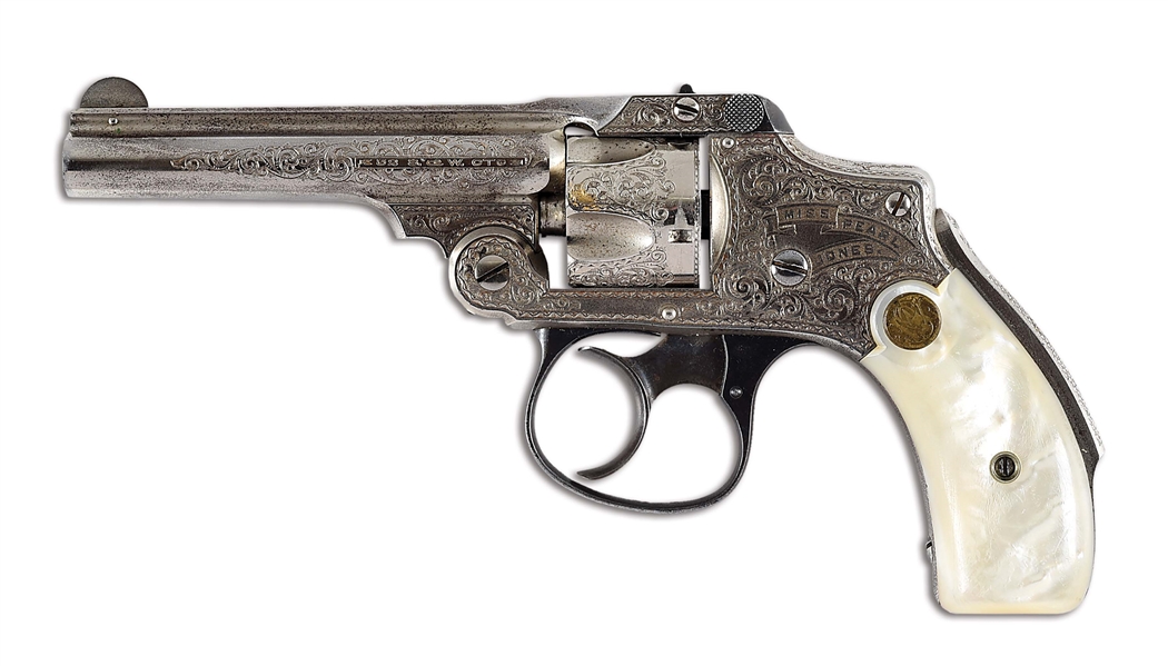 (C) EXCEPTIONAL FACTORY ENGRAVED AND INSCRIBED SMITH & WESSON NEW DEPARTURE .32 DOUBLE ACTION REVOLVER.