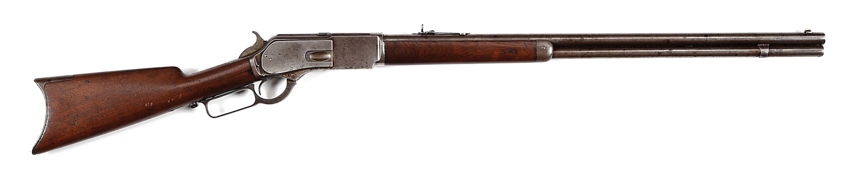 (A) WINCHESTER MODEL 1876 LEVER ACTION RIFLE (1882).