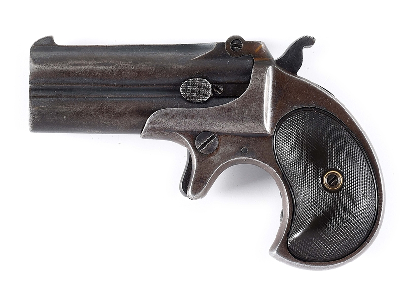 (C) REMINGTON MODEL 95 DOUBLE DERRINGER WITH S.D. MYERS EL PASO ANKLE RIG.