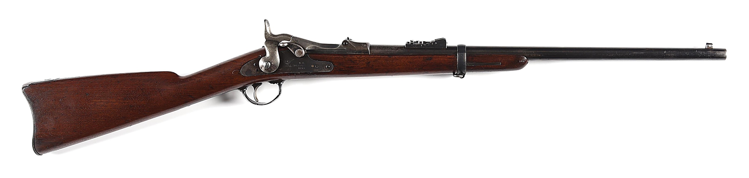 (A) CUSTER RANGE SPRINGFIELD MODEL 1873 TRAPDOOR CARBINE.