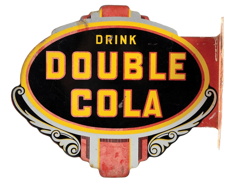 DRINK DOUBLE COLA FLANGE SIGN.